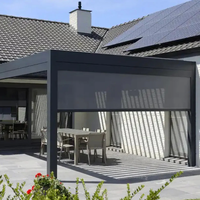 Persianas Automáticas Motorizadas, Cortinas Enrollables Resistentes al Viento para Balcón, Protección Solar, Ventana Motorizada, Tela para Exteriores, Pérgola Moderna