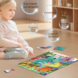 Puzzle de la petite enfance jouets d'apprentissage dessin animé éducatif coloré dinosaure <span class=keywords><strong>monde</strong></span> Puzzles Iq Puzzle pour les enfants - Product Image 2