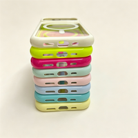 Coque de téléphone magnétique tendance transparente couleur bonbon contrastée pour iPhone 18 17 16 15 14 13 12 Pro Max – Couleurs rose