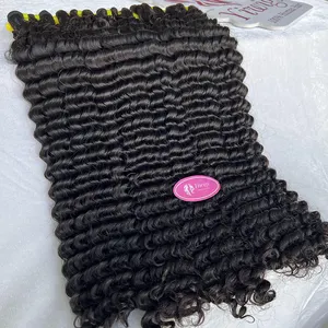 Double Drawn Deep Curly Hair Bundles Extension Verkäufer Großhandel Raw Brazilian Virgin Remy Nagel haut ausgerichteter Haars chuss