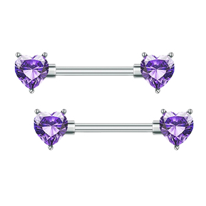 Par 14G <span class=keywords><strong>en</strong></span> forma de corazón de acero inoxidable pezón uñas Sexy cuerpo accesorios gran circón leche anillo para <span class=keywords><strong>Piercing</strong></span> de moda joyería - Product Image 5