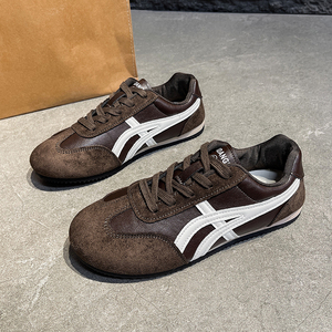 أحذية رياضية مسطحة من فورست جامب للمشي تناسب جميع الأحذية على الطراز الكوري أحذية تدريب بيضاء للربيع والخريف عصرية برباط - Product Image 5