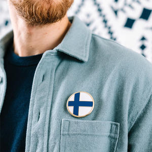 Pins de Solapa con la Bandera Nacional de Finlandia, Insignias Cruzadas de Esmalte Duro y Suave al por Mayor, Recuerdo Turístico Nórdico Escandinavo, Imán Personalizado - Product Image 5