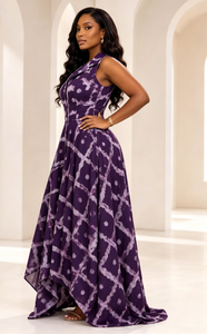 Nuevo Vestido Maxi Vintage 2026 para Mujer, <span class=keywords><strong>Estilo</strong></span> <span class=keywords><strong>Africano</strong></span>, Sin Mangas, con Solapa y Dobladillo Irregular, Estampado Tie-Dye - Product Image 4