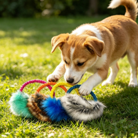 Jouet interactif pour chien en fourrure de lapin véritable, nouveau design, jouet à tirer, jouet de puzzle pour animaux de compagnie