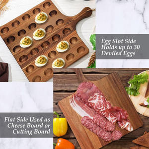 Bán buôn Keo Gỗ deviled trứng chủ cắt Board pho mát phục vụ khay Reversible deviled trứng Platter cho nhà bếp - Product Image 3
