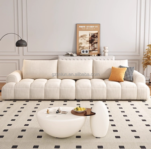 Nghệ Thuật Sống sofa phòng căn hộ nhỏ kem Puff pháp kem phong cách 2025 thiết kế mới mô hình sofa Set đồ nội thất bộ hoàn chỉnh - Product Image 5