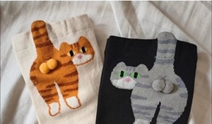 Quà Tặng thoải mái cho các cặp vợ chồng dễ thương mèo Vớ với pinballs và vui vẻ bông dệt kim Phi Hành đoàn hàng ngày mặc ở nhà và trong văn phòng - Product Image 4