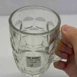 Mug en verre transparent gaufré à fossettes avec poignée et base épaisse, idéal pour les boissons quotidiennes - Product Image 2