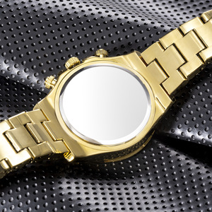 Reloj de Moda de Alta Gama con Bisel Arcoíris, Estilo Hip-hop, Completamente Adornado con Diamantes, Calendario Semanal de 24 Horas, Multifunción, Movimiento Citizen, Aleación - Product Image 5