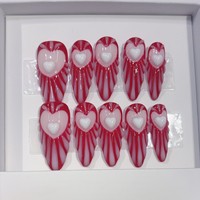 Offre Spéciale – Faux Ongles en Acrylique Faits Main de Luxe, Style Français, 10 Pièces, Vente en Gros