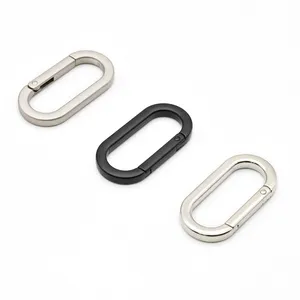 Factory Custom Color Spring Clasps Round Carabiner Keychain Bag Clips Hook metal Oval Ring