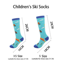 Chaussettes de ski pour enfants de haute qualité Taille XS/S Chaussettes de sports de plein air d'hiver chaudes pour enfants avec des éléments de Noël Chaussettes de haute qualité