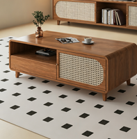 Table basse et meuble TV au design moderne et épuré, en bois écologique, pour la maison et l'hôtellerie, idéal pour les petits appartements et salons.