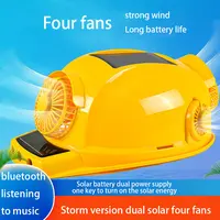 Safety Cap Rainproof Anti-Collision Solar Power 4 Fan Msa Safety Helmet Cap Price Led Light Strip Hard Hat
