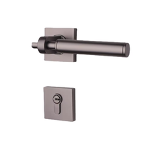 Poignée de porte magnétique silencieuse en alliage de zinc gris-noir robuste de style américain pour design intérieur et bureaux