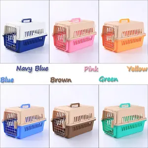 Tragbare Kunststoff draht Pet Dog Transport box Air PP Cat Cage Box Reise träger