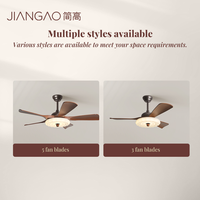 Ventilateur de plafond rétro américain du milieu du siècle avec lampe, pales droites en noyer, lumière LED 60W pour l'aménagement intérieur personnalisé et design