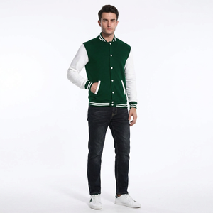 Men's Custom Design Solid Color Varsity <b>Jacket</b> Quick Dry Waterproof Canvas Winter Stand <b>Fleece</b> <b>Lined</b> Front Breathable Low MOQ - Product Image 1