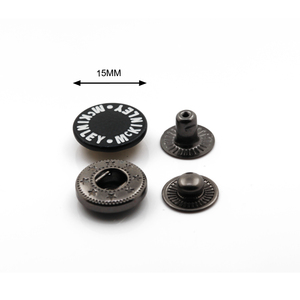 Boutons-pression en <span class=keywords><strong>laiton</strong></span> noir de haute qualité, personnalisés, embossés, 15 mm, pour meubles - Product Image 2