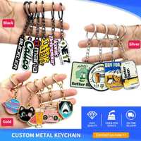 Porte-clés en alliage de zinc moulé sous pression, plaqué, avec boucle de sangle et plaque métallique, pour promotion commerciale, OEM/ODM en gros