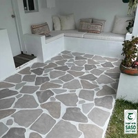 Dalles de pavage en céramique pour jardin extérieur, combinaison libre, aspect pierre, dalles de pavage irrégulières, jet d'eau