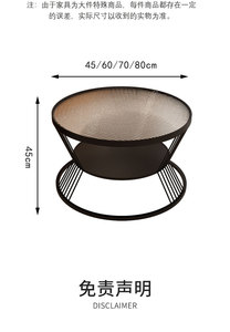 Mesa de Centro Redonda de Vidrio de Tamaño Pequeño para Sala de Estar Moderna, Mesa de Té Pequeña para Hotel o Apartamento, Mesa Estilo Cream Wind - Product Image 6