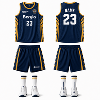 Conjunto de Pantalones y Camiseta de Baloncesto de Malla Transpirable con Estampado por Transferencia de Calor Personalizado Beryla, Unisex, Tallas Grandes, Sin Mangas, Elástico