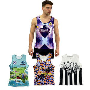 Chaleco Deportivo Transpirable <span class=keywords><strong>de</strong></span> Poliéster <span class=keywords><strong>de</strong></span> Alta Calidad para <span class=keywords><strong>Rugby</strong></span>, Fútbol y Running, con Sublimación Personalizada para Hombre - Product Image 1