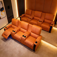 Modernes Chaiselongue-Möbelstück Schlafsofa Ledercouch Zweisitzer Kinoschlafsofa Wohnzimmer Komprimiertes Sofa
