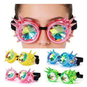 Lunettes de fête steampunk en verre cristal arc-en-ciel pour <span class=keywords><strong>Halloween</strong></span>, lunettes de cosplay avec paillettes punk, kaléidoscope - Product Image 5