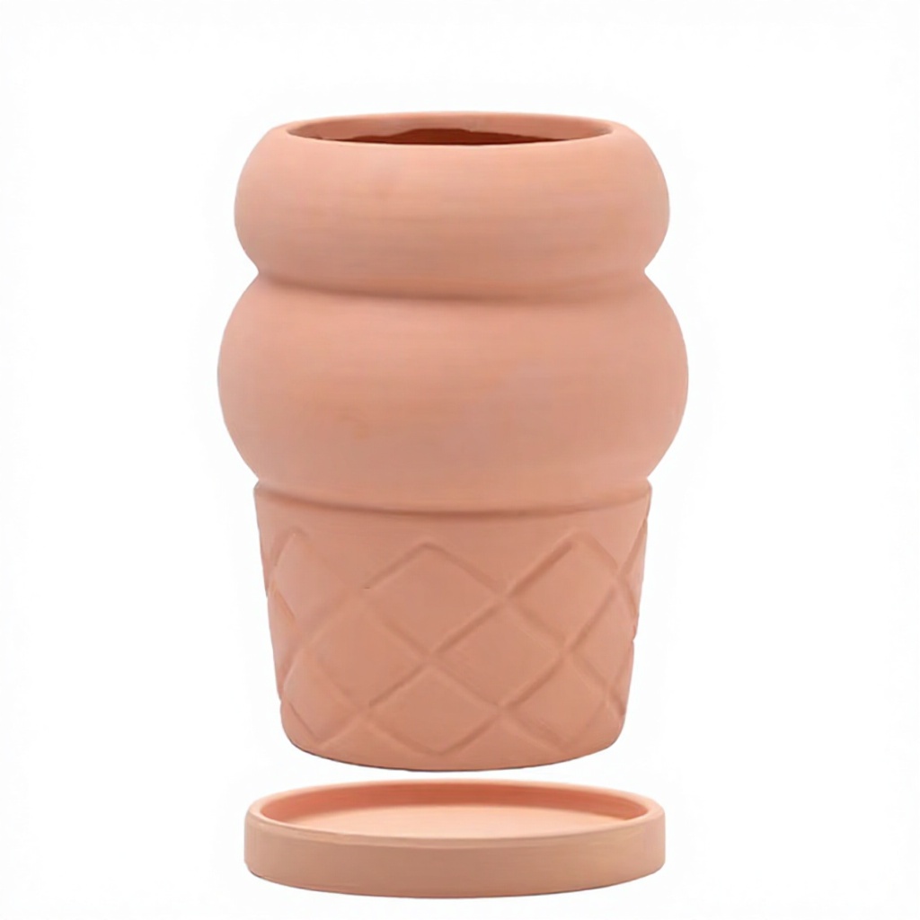 Pot de glace en céramique rouge XL 25 cm