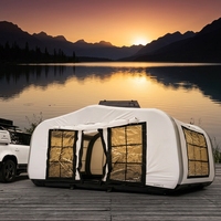 Tente de camping gonflable blanche pour l'hiver, tente pneumatique 4 saisons imperméable et coupe-vent pour le camping dans la neige