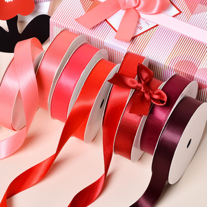 All'ingrosso personalizzato 5/8 pollici 100 iarde per rotolo colori rossi ribon seta poliestere raso nastri per carta da regalo - Product Image 3