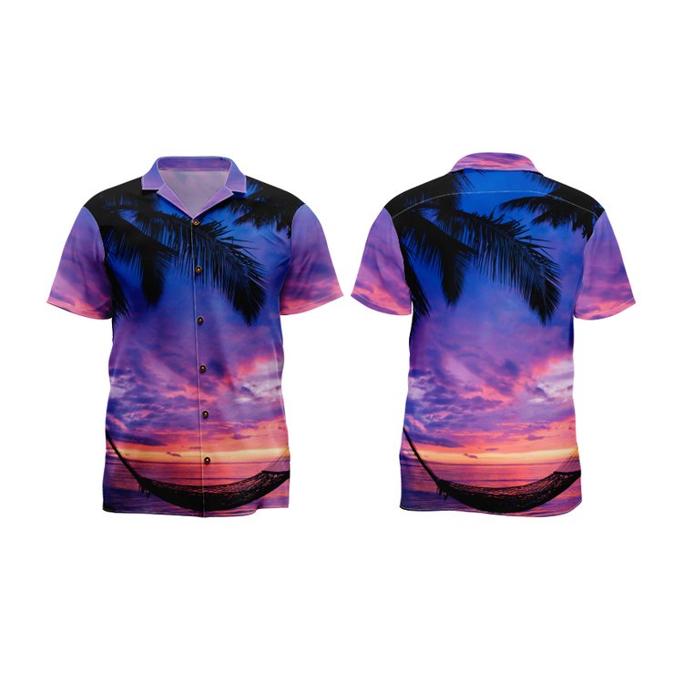 Wholesale Design Men's Summer Shirt Hawaii Beach Shirt Surfing Short Sleeve Custom Printed Hawaiian Shirt