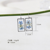 Boucles d'oreilles fleurs séchées bleues formes multiples ne m'oubliez pas boucles d'oreilles séchées boucles d'oreilles transparentes accessoires faits à la main pour femmes
