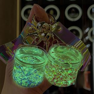 Acrylic Oil in Night Glow Water Cup Keychain Pendant Cute Car Jewelry <b>Floating</b> Sand Exquisite Bag Pendant - Product Image 3