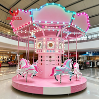 Manège extérieur personnalisé pour enfants, carrousel en fibre de verre à 8 places, chevaux de carrousel à vendre