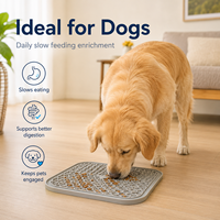 Tapis de léchage pour chien Canni, mangeoire lente en silicone avec ventouses pour chats et chiens, grand modèle 20x20cm, facile à nettoyer, compatible lave-vaisselle