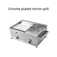 Grill de cuisine professionnel à gaz, plaque chromée, surface plate, best-seller