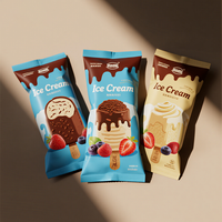 Emballage OEM pour glaces, sachets en plastique imprimés colorés avec scellage thermique pour emballage de crème glacée et de bâtonnets glacés