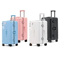Nouvel arrivage Bagage à main en aluminium de haute qualité avec serrures TSA Valise spinner coque rigide en métal tendance et cool