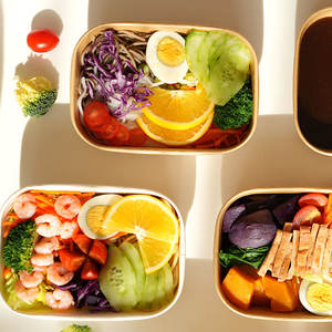 Usine personnalisée à emporter déjeuner bol alimentaire Kraft papier salade jetable rectangle papier carré récipient à salade bols - Product Image 2