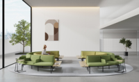 Ensemble de canapés modulaires de bureau personnalisables, table basse en mélamine en option pour la zone de réception du bureau