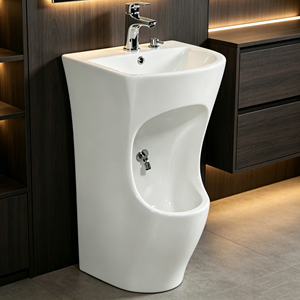 Lavabo autoportant à double niveau <span class=keywords><strong>en</strong></span> acrylique et pierre artificielle pour ablutions musulmanes, avec drainage rapide, couleur personnalisable pour la maison et la mosquée - Product Image 4