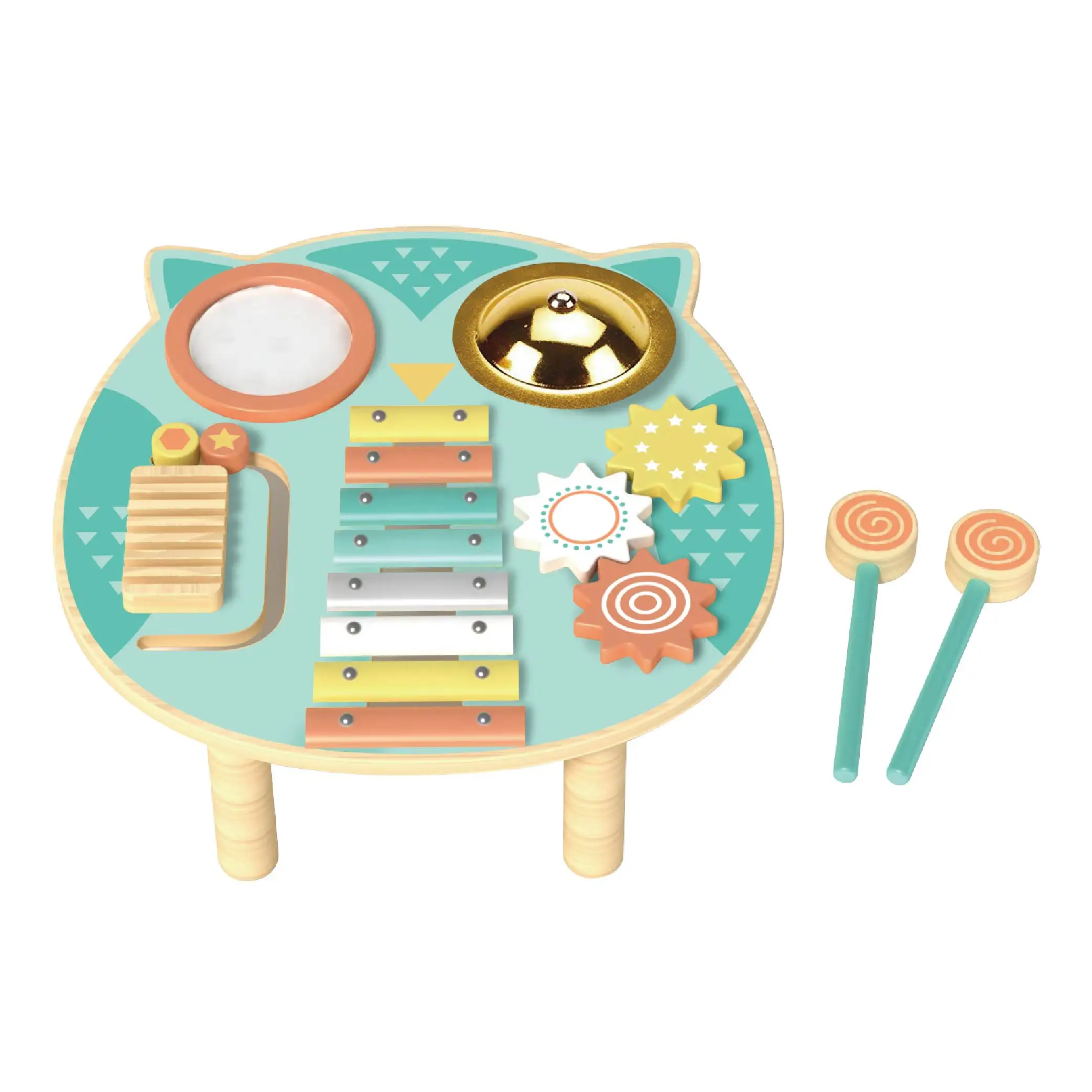 wholesale Kids Wooden Musical Instruments table Toy learning baby activity table