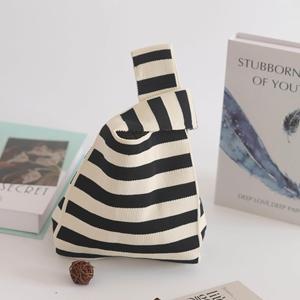 Bolso de Mano de Diseño Moderno para Mujer, con Patrón de Rayas, para Viajes y Compras, Tejido - Product Image 2