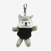 Logo Loup Porte-clés en peluche Logo personnalisé Cadeaux d'entreprise pour les salons professionnels Campagnes de marque Soft Durable Business