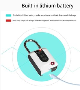 Cadenas électronique intelligent à empreinte digitale |   Cadenas à <span class=keywords><strong>code</strong></span> douanier pour sacs de voyage et sécurité sportive - Product Image 6