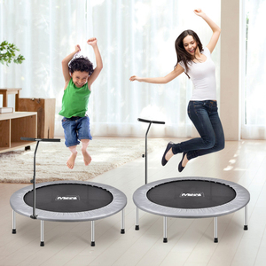 Vente chaude ronde intérieure adulte et enfants Fitness <span class=keywords><strong>Trampoline</strong></span> avec accoudoir réglable avec ressorts de haute qualité pour un usage domestique - Product Image 2